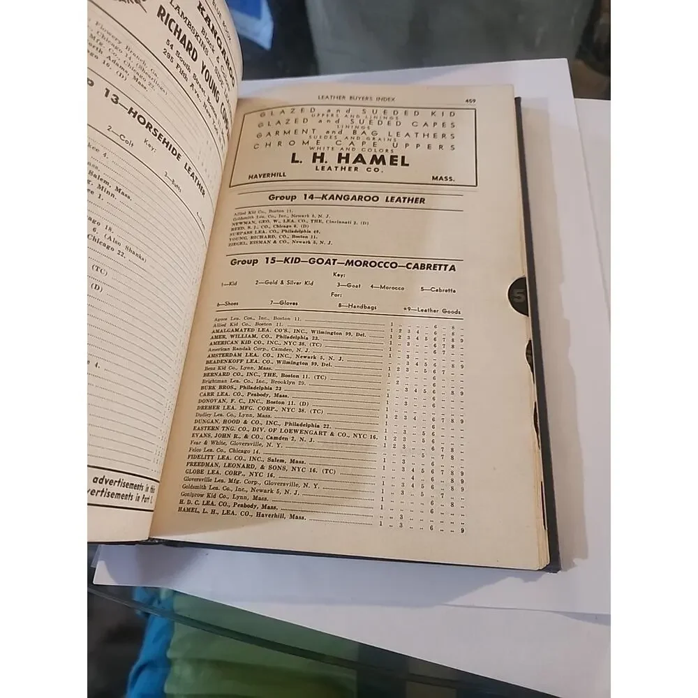 1952 Blue Book Shoe & Leather Industry Catalog Manual Evans HC Vintage Ads
